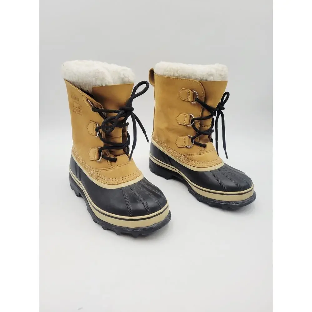 SOREL Caribou Waterproof GIRLS Buff Ankle Boots YOUTH Sz 4